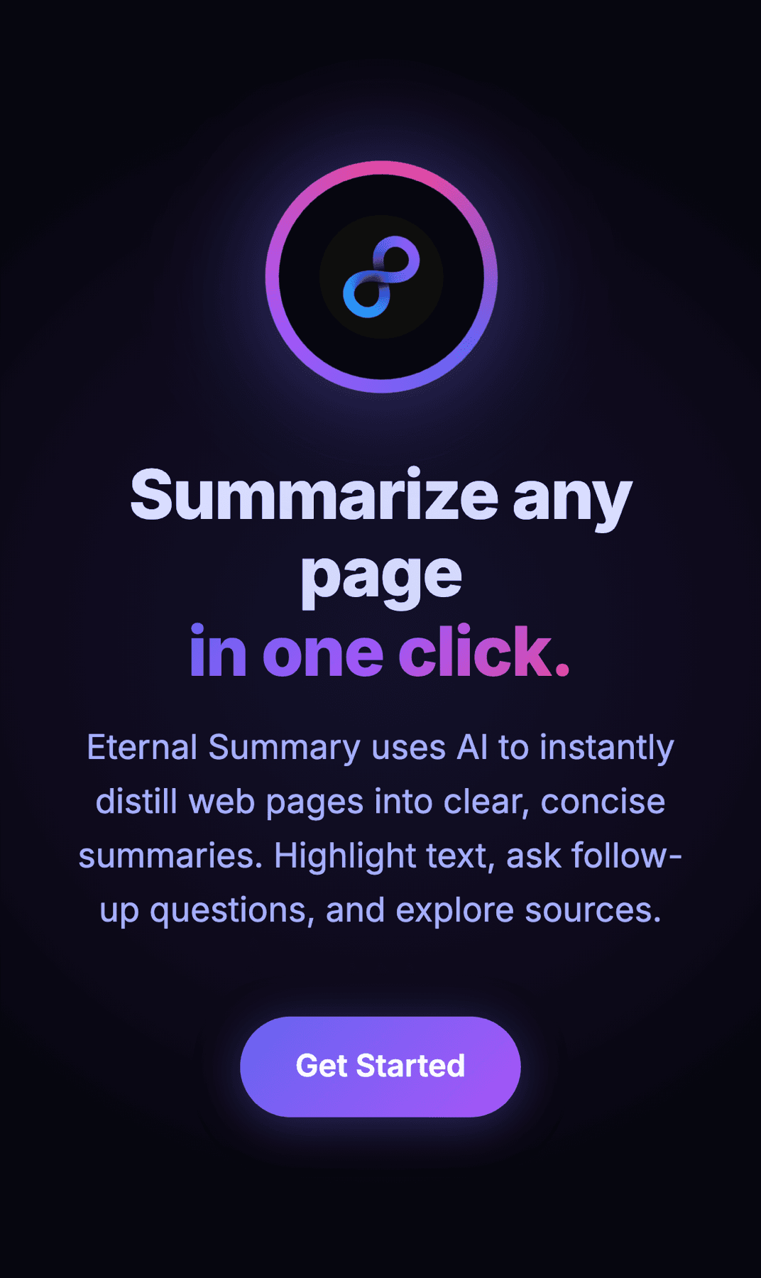 Eternal Summary on mobile